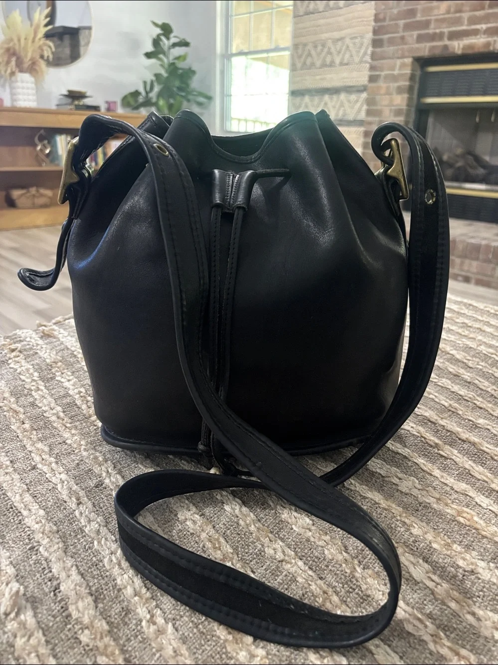 COACH Lula's Legacy Bag Black Leather Shoulder Bag 90s Made in USA
